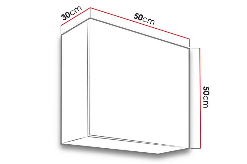 Narbonne Vitrineskab 30x50 cm - Natur/Sort - Opbevaring - Skab - Vitrineskabe
