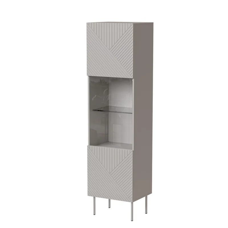vitrineskab NO_BRAND Vitrineskab ART DECO beige - Opbevaring - Skab - Vitrineskabe
