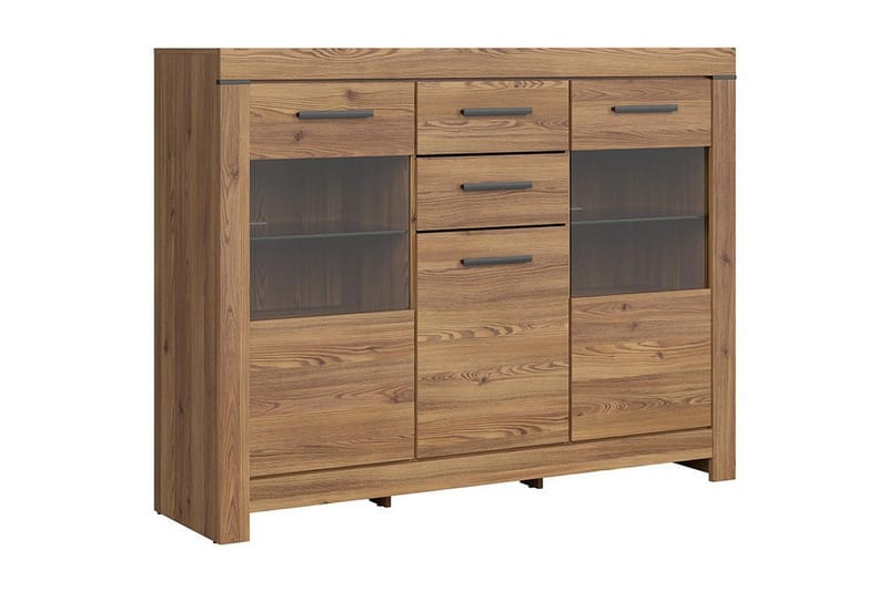 Olender Vitrineskab 160x45 cm - Eg - Opbevaring - Skab - Vitrineskabe