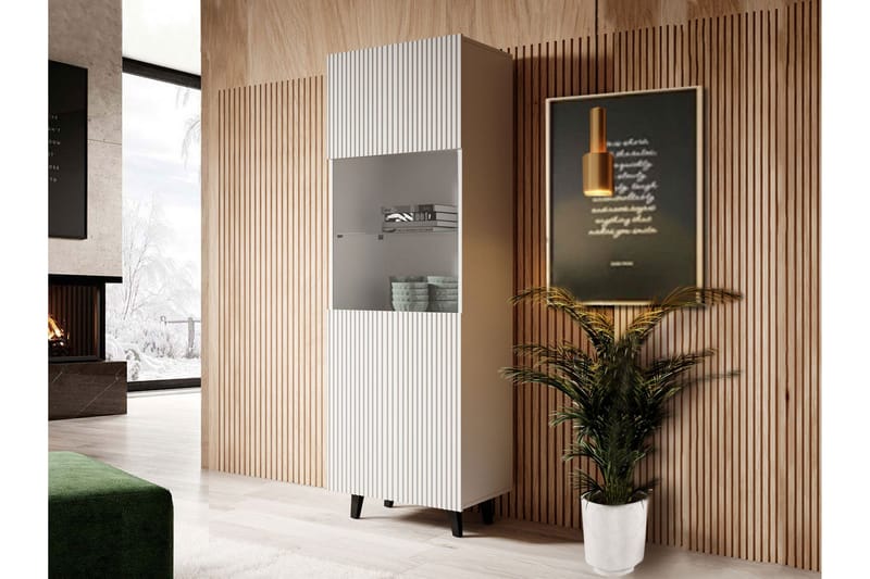 Pafos Vitrineskab Nej Hvid|Sort - Opbevaring - Skab - Vitrineskabe