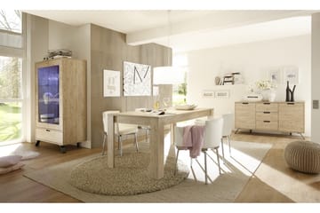 Palma Vitrineskab 106 cm 2 Låger Skuffe - Eg - Opbevaring - Skab - Vitrineskabe