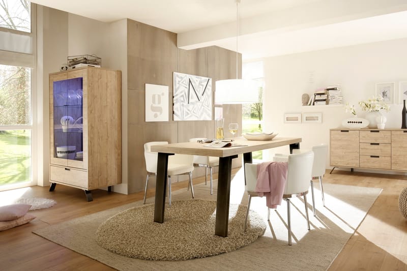 Palma Vitrineskab 56 cm Låge Skuffe - Sherwood Eg - Opbevaring - Skab - Vitrineskabe