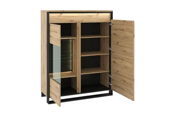 Quant Vitrineskab 41x110 cm - Eg/Sort - Opbevaring - Skab - Vitrineskabe