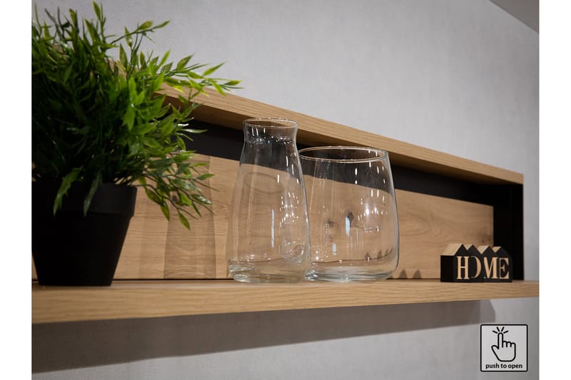 Quant Vitrineskab 41x76 cm - Eg/Sort - Opbevaring - Skab - Vitrineskabe