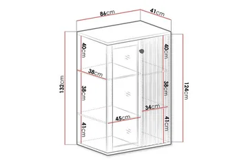 Rosehall Vitrineskab 132 cm - Opbevaring - Skab - Vitrineskabe