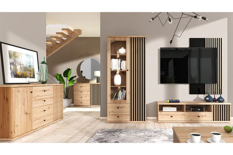 Rosehall Vitrinskåp 191 cm Black - Opbevaring - Skab - Vitrineskabe