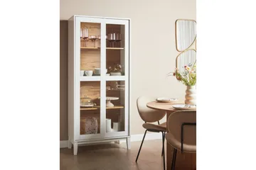 Vitrineskab Rumson Hvid - Hvid - Opbevaring - Skab - Vitrineskabe