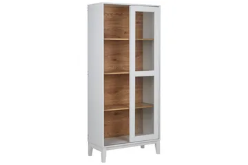 Vitrineskab Rumson Hvid - Hvid - Opbevaring - Skab - Vitrineskabe