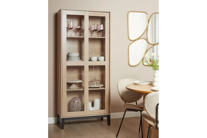 Vitrineskab Rumson Lyse træ - Lyse træ - Opbevaring - Skab - Vitrineskabe