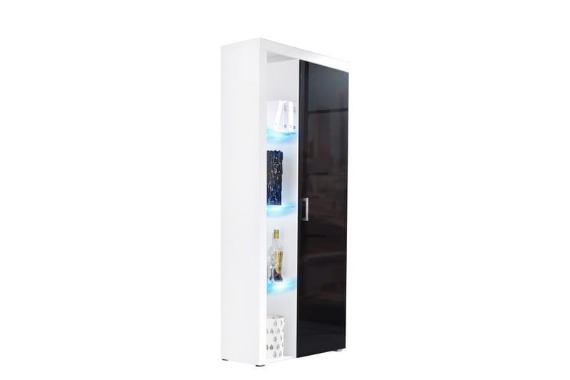 Samba Vitrineskab 90x35x203 cm - Hvid - Opbevaring - Skab - Vitrineskabe