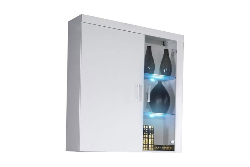 Samba Vitrinskåp 90x35x111 cm White High gloss - Opbevaring - Skab - Vitrineskabe
