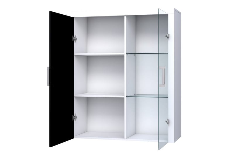 Samba Vitrinskåp 90x35x111 cm White High gloss - Opbevaring - Skab - Vitrineskabe