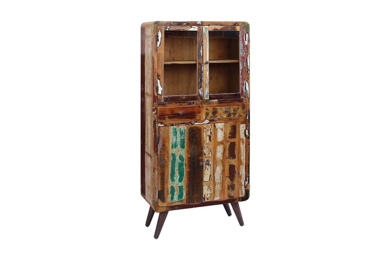 Skab I Massivt Genbrugstræ 90X40X190 Cm - Brun - Opbevaring - Skab - Vitrineskabe