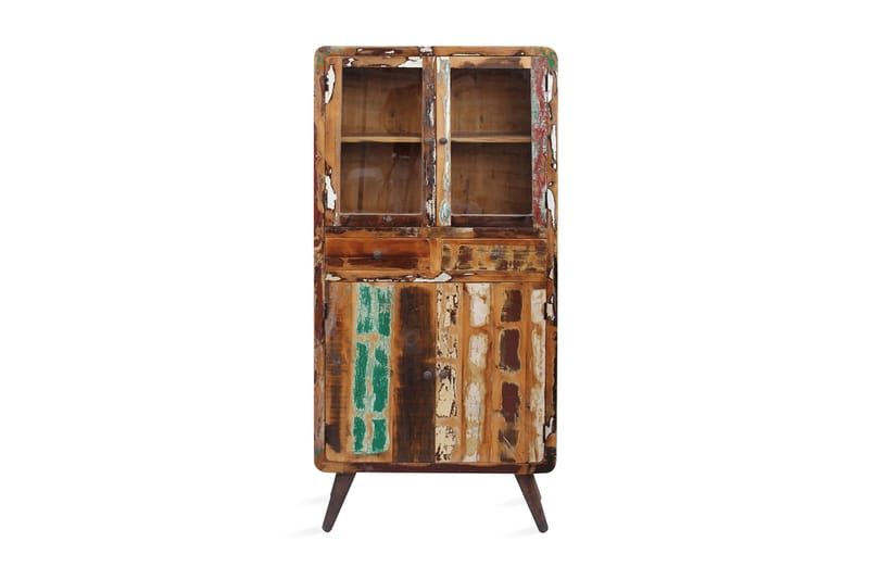 Skab I Massivt Genbrugstræ 90X40X190 Cm - Brun - Opbevaring - Skab - Vitrineskabe