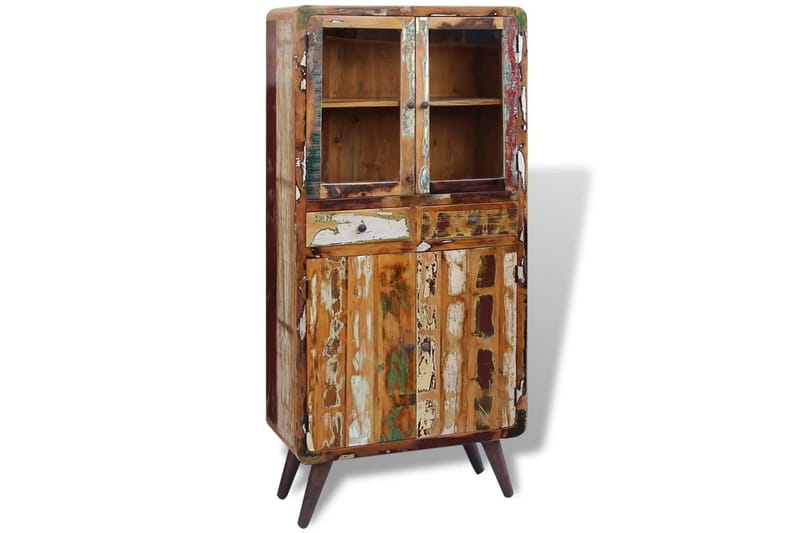 Skab I Massivt Genbrugstræ 90X40X190 Cm - Brun - Opbevaring - Skab - Vitrineskabe