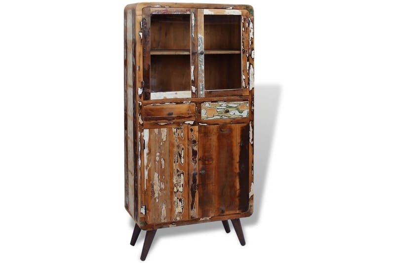 Skab I Massivt Genbrugstræ 90X40X190 Cm - Brun - Opbevaring - Skab - Vitrineskabe