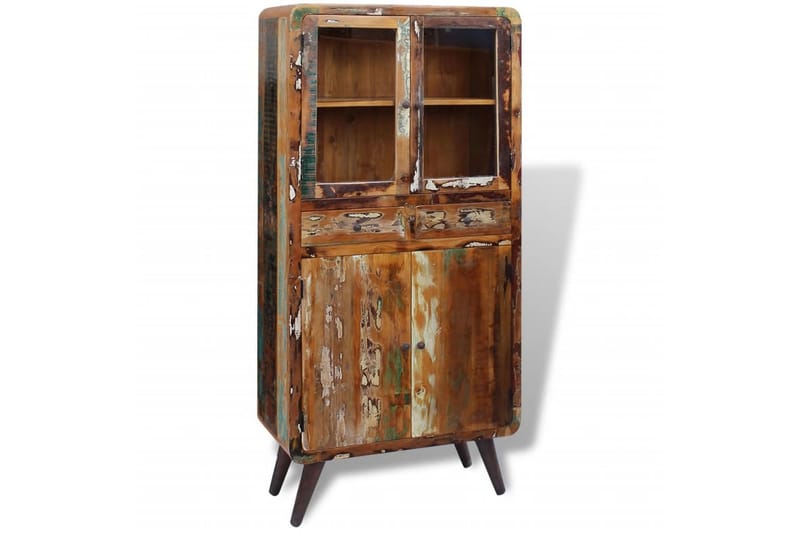 Skab I Massivt Genbrugstræ 90X40X190 Cm - Brun - Opbevaring - Skab - Vitrineskabe