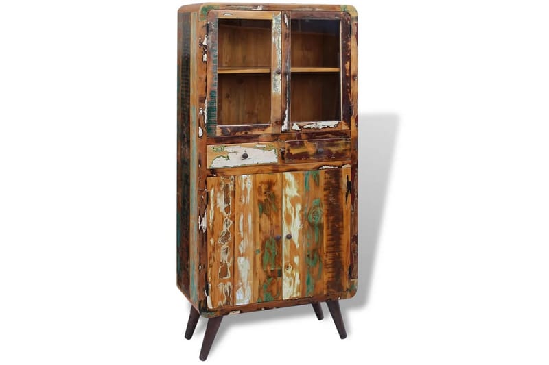 Skab I Massivt Genbrugstræ 90X40X190 Cm - Brun - Opbevaring - Skab - Vitrineskabe
