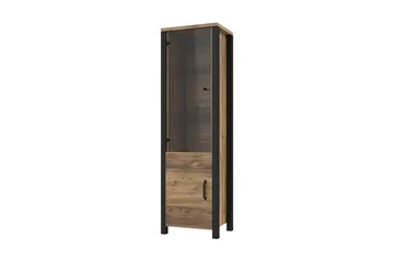 Skarebol Vitrineskab 56 cm - Sort/Træ/Natur - Opbevaring - Skab - Vitrineskabe