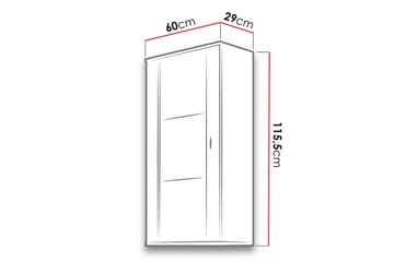 Soho Vitrineskab 60x29x115,5 cm - Hvid - Opbevaring - Skab - Vitrineskabe
