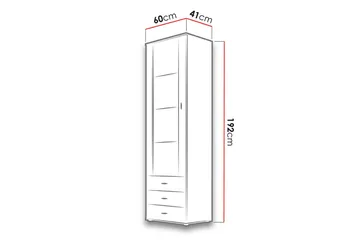Soho Vitrineskab 60x41x192 cm - Sort - Opbevaring - Skab - Vitrineskabe
