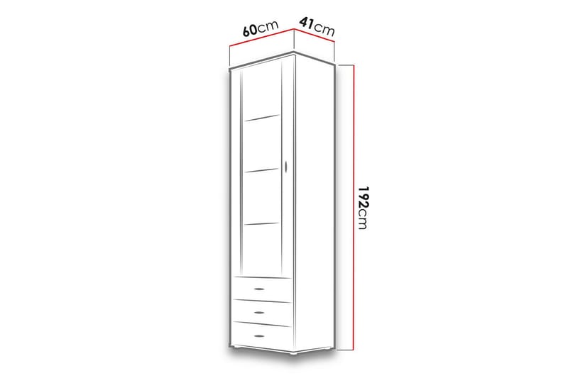 Soho Vitrineskab 60x41x192 cm - Sort - Opbevaring - Skab - Vitrineskabe