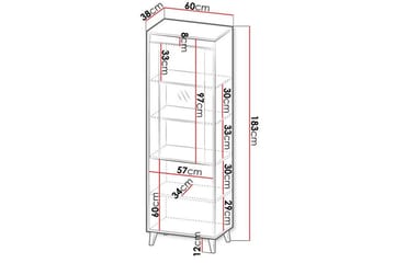 Strontian Vitrinskåp 183 cm Scandinavian Choice Anthracite - Opbevaring - Skab - Vitrineskabe