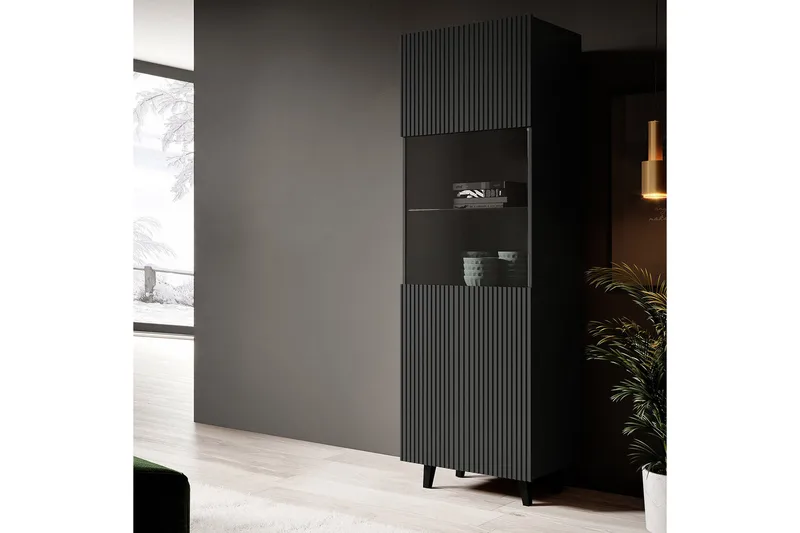 Strontian Vitrinskåp 183 cm Scandinavian Choice Anthracite/Black - Opbevaring - Skab - Vitrineskabe