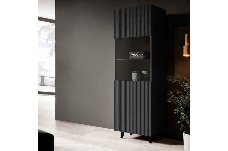 Strontian Vitrinskåp 183 cm Scandinavian Choice Anthracite/Black - Opbevaring - Skab - Vitrineskabe