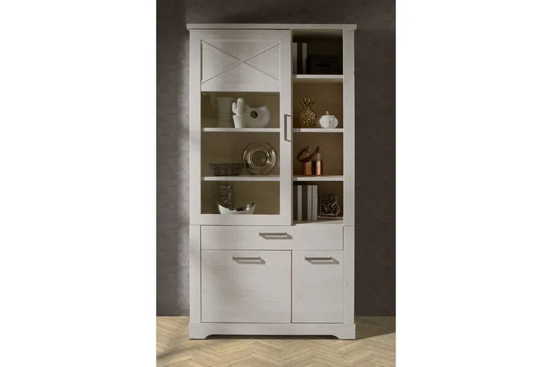 Svetis Vitrineskab 42x108 cm - Hvid - Opbevaring - Skab - Vitrineskabe