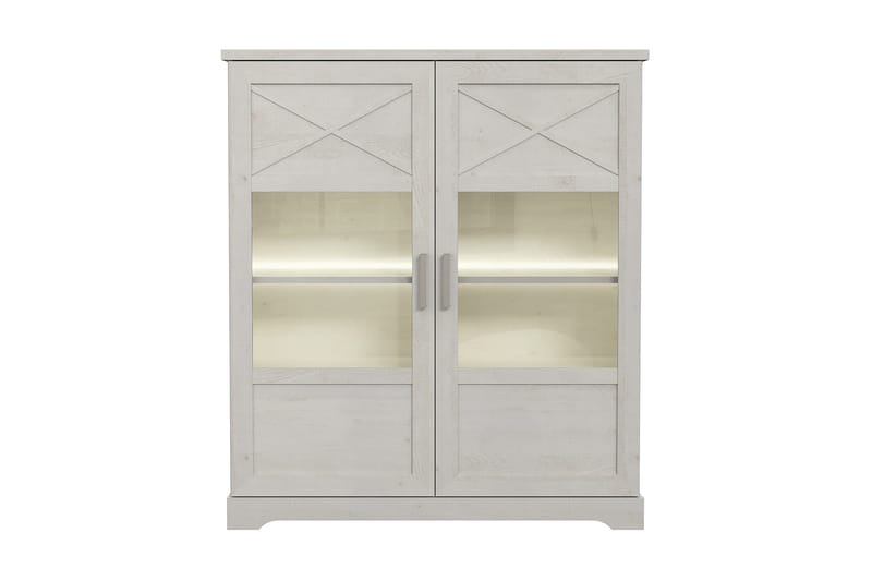 Svetis Vitrineskab 42x133 cm - Hvid - Opbevaring - Skab - Vitrineskabe