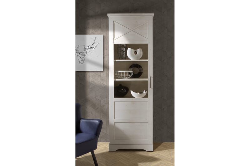 Svetis Vitrineskab 42x69 cm - Hvid - Opbevaring - Skab - Vitrineskabe