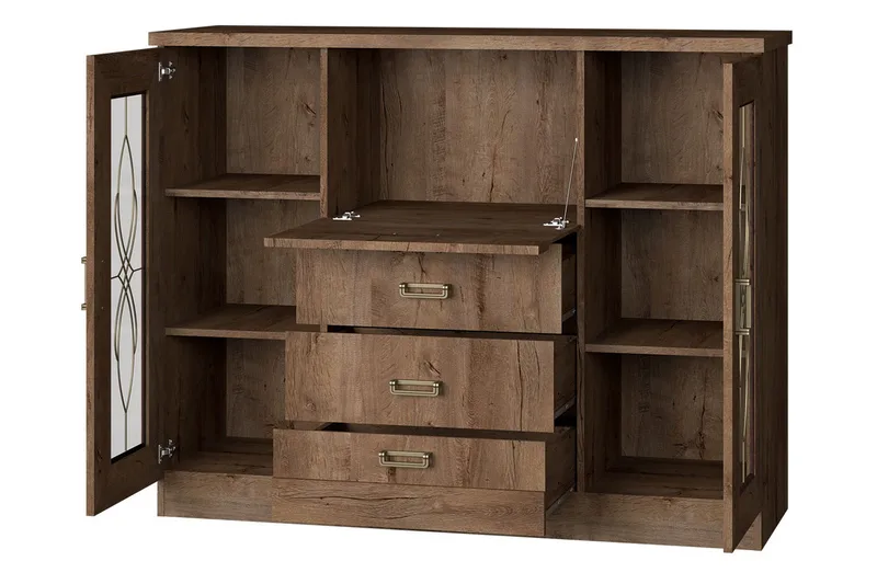 Tadeusz Vitrineskab 140x44x110 cm - Opbevaring - Skab - Vitrineskabe