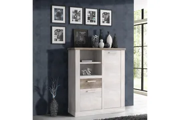 Talebi Skænk 41x110 cm - Brun / hvid - Opbevaring - Skab - Vitrineskabe