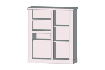 Talebi Skænk 41x110 cm - Brun / hvid - Opbevaring - Skab - Vitrineskabe