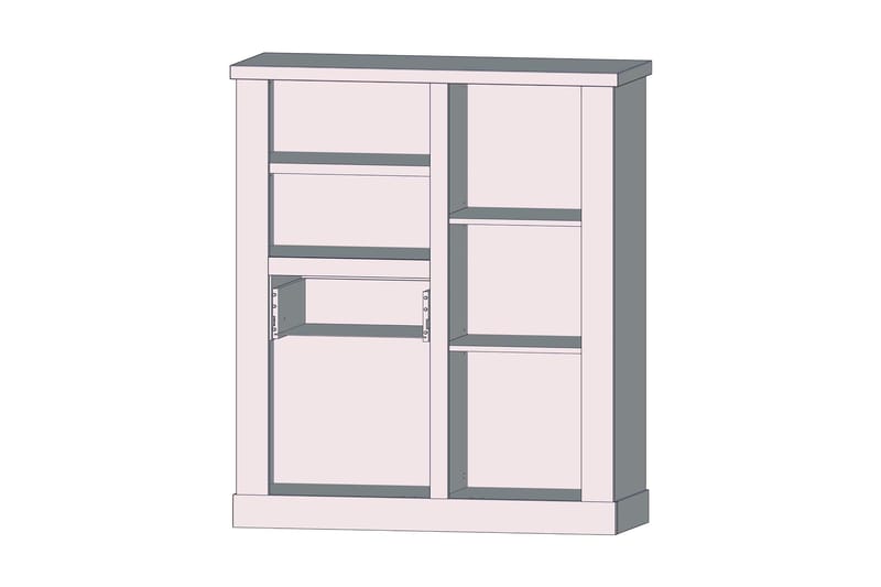 Talebi Skænk 41x110 cm - Brun / hvid - Opbevaring - Skab - Vitrineskabe