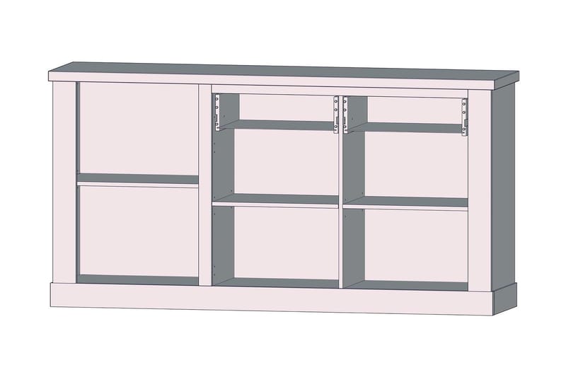 Talebi Skænk 41x172 cm - Brun / hvid - Opbevaring - Skab - Vitrineskabe