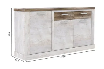 Talebi Skænk 41x172 cm - Brun / hvid - Opbevaring - Opbevaringsmøbler - Skænke & sideboards