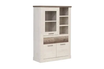 Talebi vitrineskab 41x108 cm - Brun / hvid - Opbevaring - Skab - Vitrineskabe
