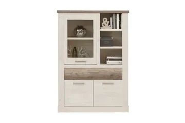 Talebi vitrineskab 41x108 cm - Brun / hvid - Opbevaring - Skab - Vitrineskabe
