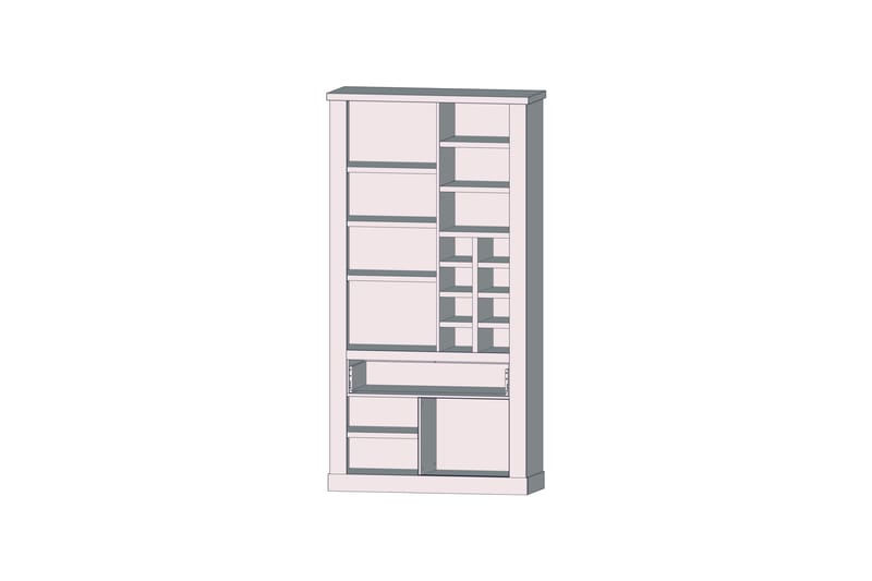 Talebi vitrineskab 41x108 cm - Brun / hvid - Opbevaring - Skab - Vitrineskabe