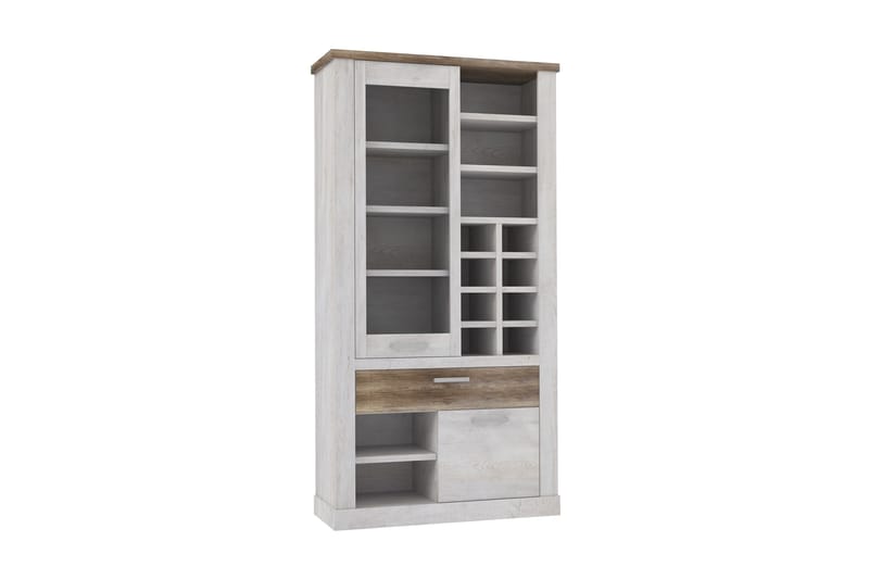 Talebi vitrineskab 41x108 cm - Brun / hvid - Opbevaring - Skab - Vitrineskabe