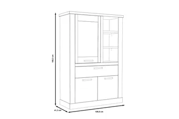 Talebi vitrineskab 41x108 cm - Brun / hvid - Opbevaring - Skab - Vitrineskabe