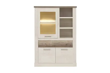 Talebi vitrineskab 41x108 cm - Brun / hvid - Opbevaring - Skab - Vitrineskabe