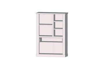 Talebi vitrineskab 41x108 cm - Brun / hvid - Opbevaring - Skab - Vitrineskabe