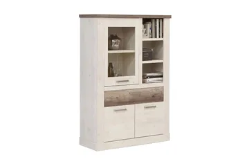 Talebi vitrineskab 41x108 cm - Brun / hvid - Opbevaring - Skab - Vitrineskabe