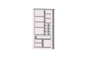 Talebi vitrineskab 41x108 cm - Brun / hvid - Opbevaring - Skab - Vitrineskabe