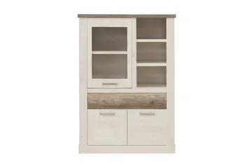 Talebi vitrineskab 41x108 cm - Brun / hvid - Opbevaring - Skab - Vitrineskabe