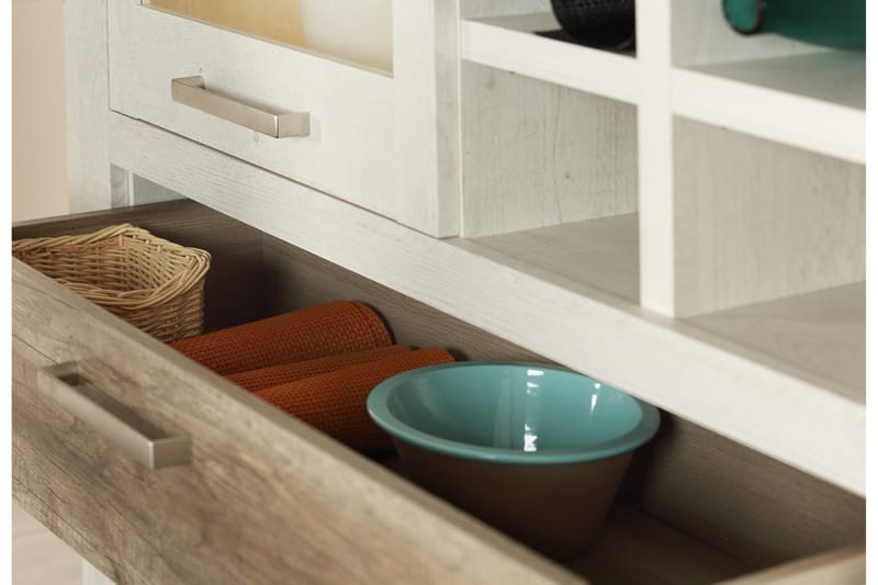 Talebi vitrineskab 41x108 cm - Brun / hvid - Opbevaring - Skab - Vitrineskabe