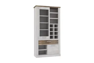 Talebi vitrineskab 41x108 cm - Brun / hvid - Opbevaring - Skab - Vitrineskabe